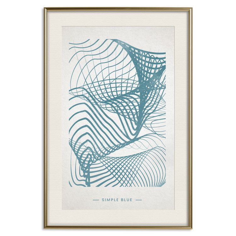 Poster Simply Blue - abstract geometric waves and English texts 135650 additionalImage 16