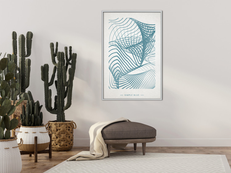 Poster Simply Blue - abstract geometric waves and English texts 135650 additionalImage 6