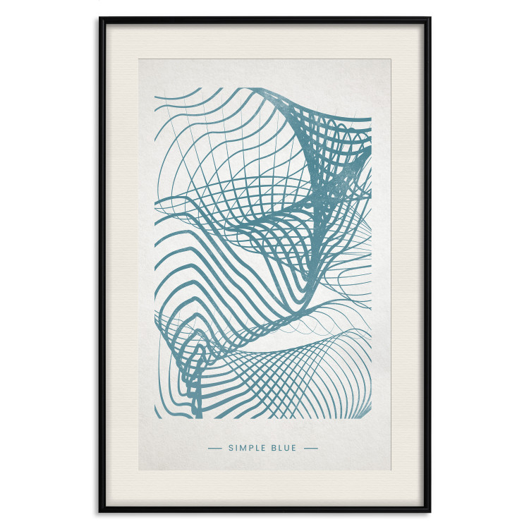 Poster Simply Blue - abstract geometric waves and English texts 135650 additionalImage 17