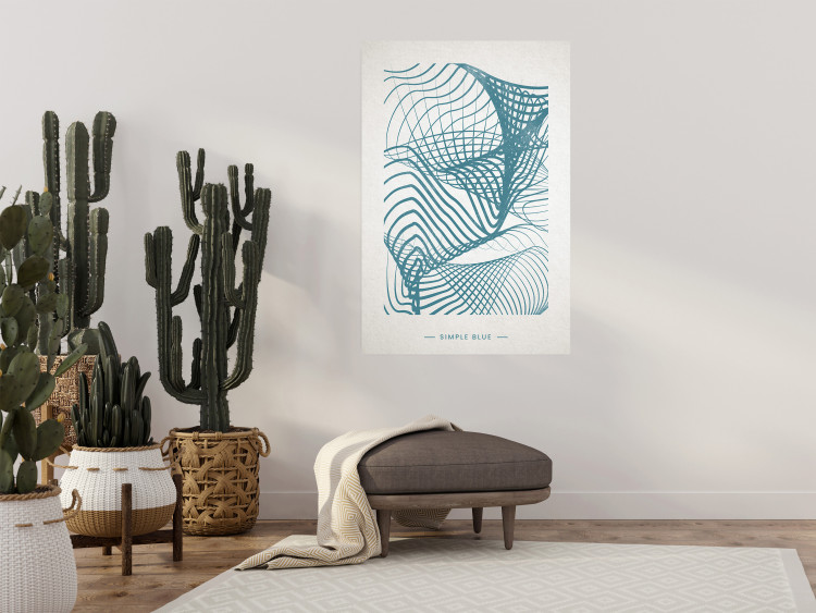 Poster Simply Blue - abstract geometric waves and English texts 135650 additionalImage 24