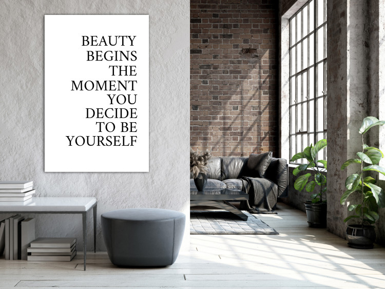 Canvas Print Black inscription in English - motivational text on a white background 136450 additionalImage 3