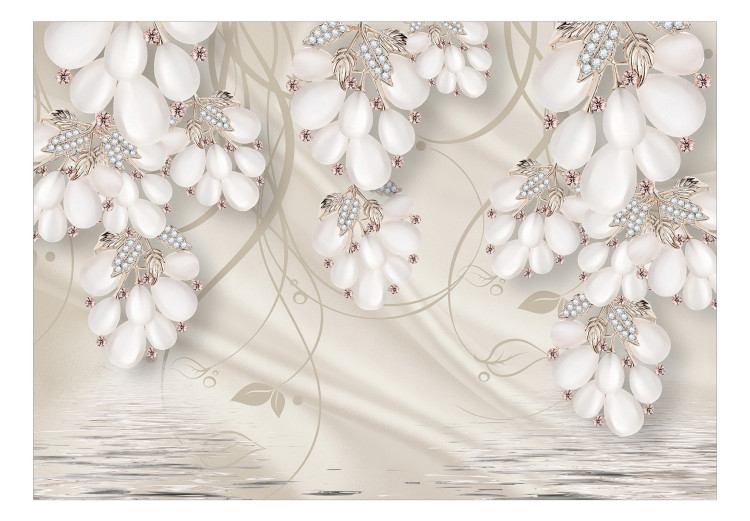 Photo Wallpaper Twigs With Pearls - Abstract Ornament Inspired By Jewelry 138250 additionalImage 1