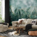 Wall Mural Minimalist nature - ferns with golden patterns on a cool background 138450