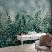 Wall Mural Minimalist nature - ferns with golden patterns on a cool background 138450 additionalThumb 4