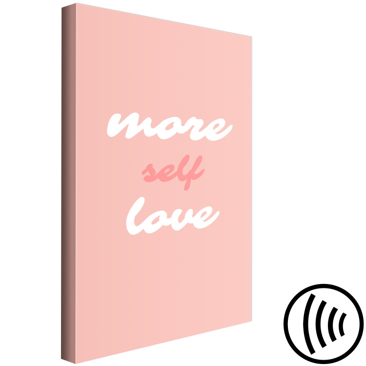 Canvas Art Print More Self Love (1-piece) Vertical - pink background with love texts 138850 additionalImage 6