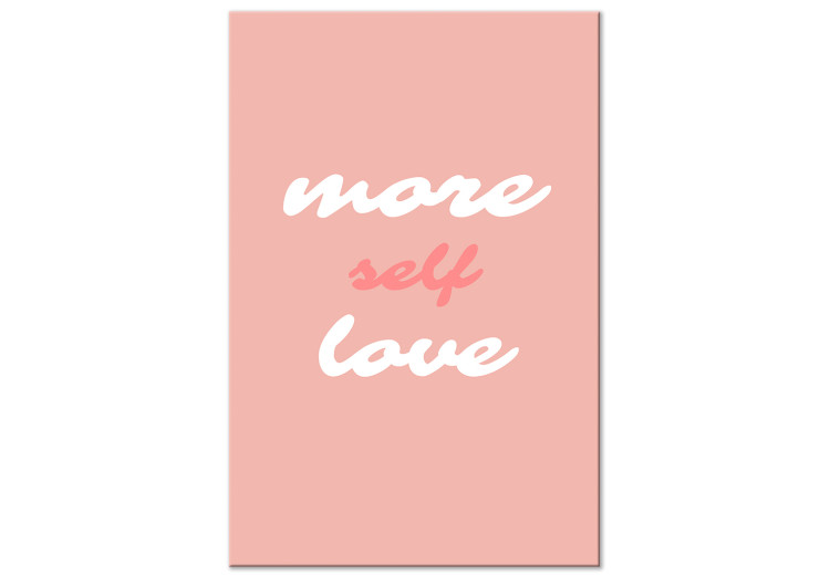Canvas Art Print More Self Love (1-piece) Vertical - pink background with love texts 138850