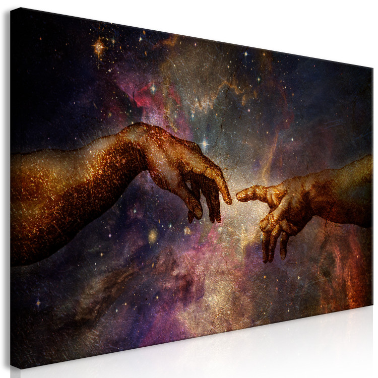 Canvas Art Print God's Light (1-piece) Wide - hands arranged in a religious gesture 142350 additionalImage 2