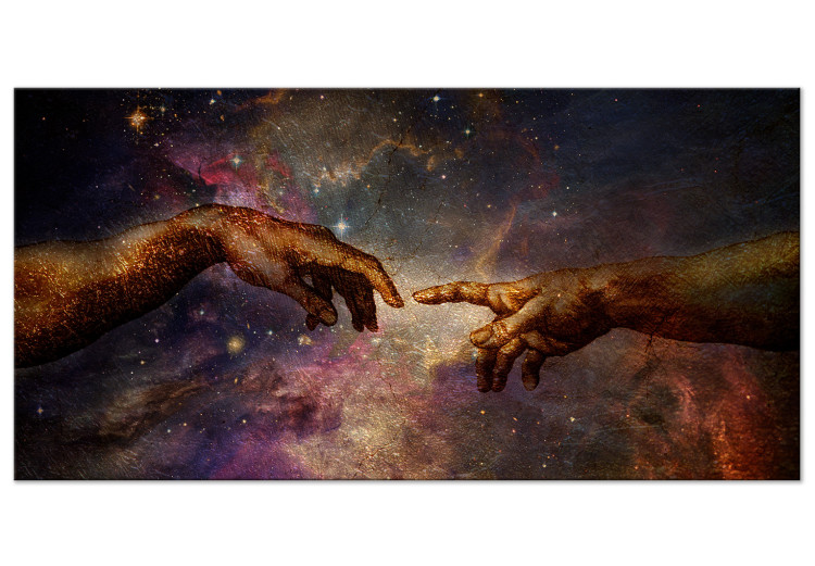 Canvas Art Print God's Light (1-piece) Wide - hands arranged in a religious gesture 142350