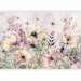 Photo Wallpaper Enchanted meadow - landscape with a motif of flowers and butterflies on a light background 143450 additionalThumb 1