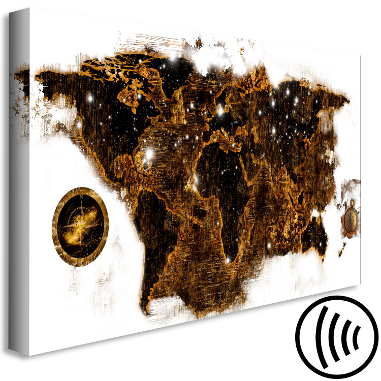Canvas Print Abstract World Map (1-piece) - oceans and continents in brown 144050 additionalImage 6