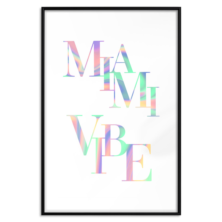 Wall Poster Miami Vibe - Holographic Lettering in Pastel-Rainbow Colors 144350 additionalImage 26