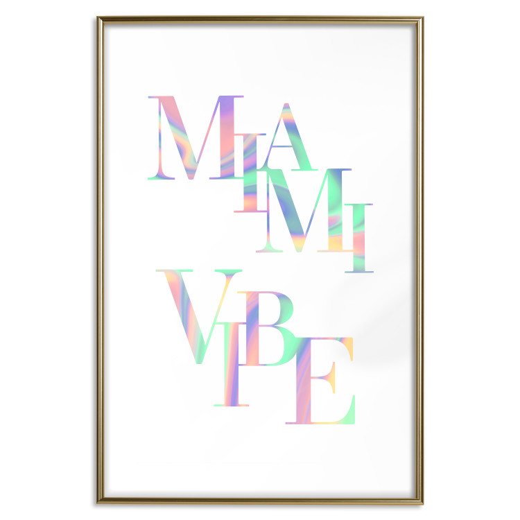 Wall Poster Miami Vibe - Holographic Lettering in Pastel-Rainbow Colors 144350 additionalImage 25