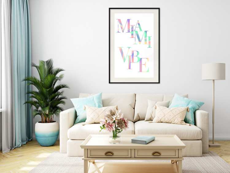 Wall Poster Miami Vibe - Holographic Lettering in Pastel-Rainbow Colors 144350 additionalImage 14