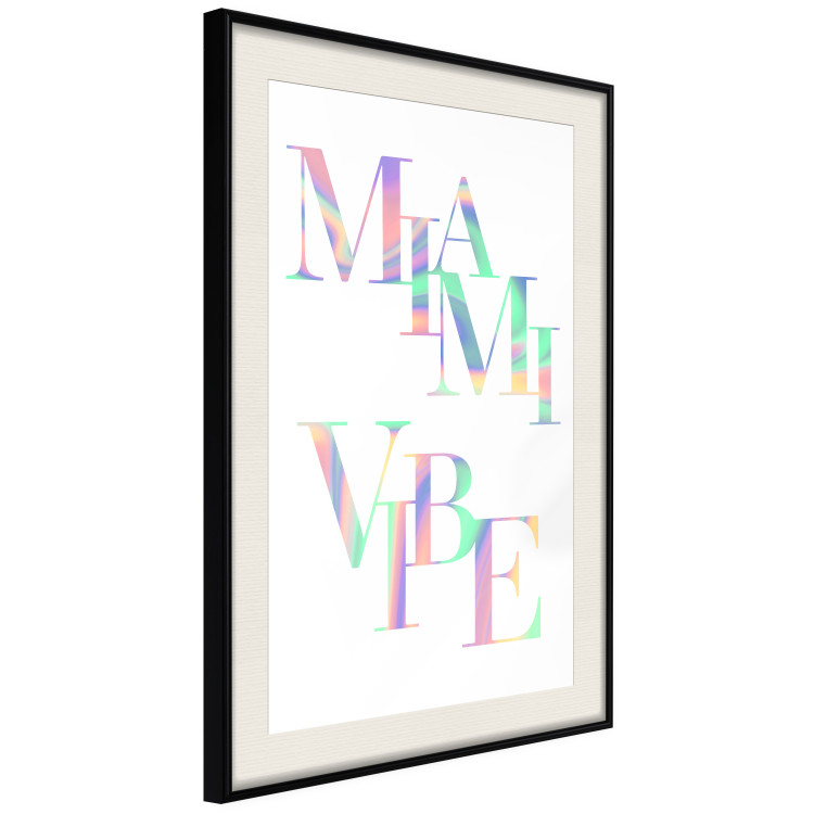 Wall Poster Miami Vibe - Holographic Lettering in Pastel-Rainbow Colors 144350 additionalImage 9