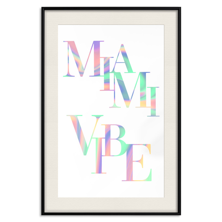 Wall Poster Miami Vibe - Holographic Lettering in Pastel-Rainbow Colors 144350 additionalImage 27