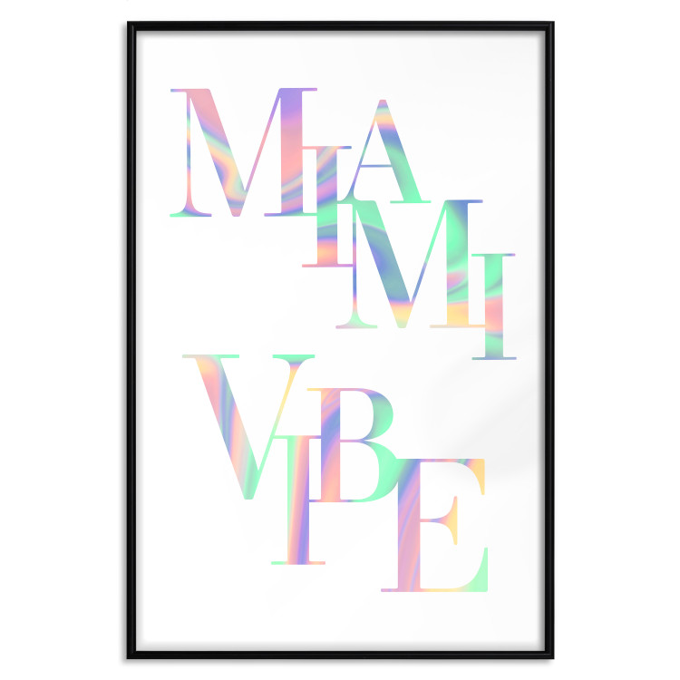 Wall Poster Miami Vibe - Holographic Lettering in Pastel-Rainbow Colors 144350 additionalImage 18
