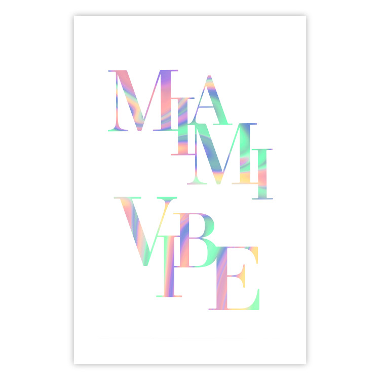 Wall Poster Miami Vibe - Holographic Lettering in Pastel-Rainbow Colors 144350 additionalImage 23