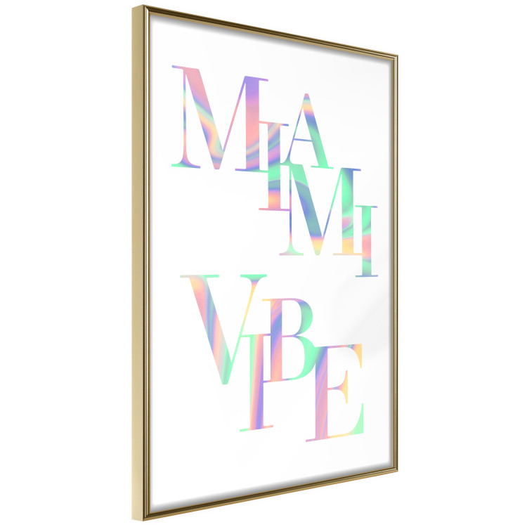Wall Poster Miami Vibe - Holographic Lettering in Pastel-Rainbow Colors 144350 additionalImage 3
