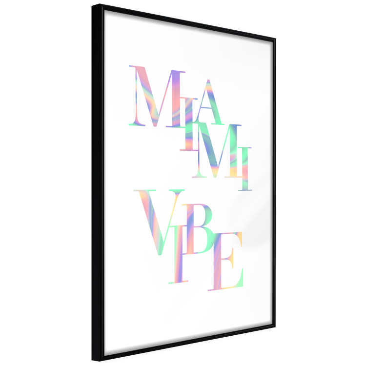 Wall Poster Miami Vibe - Holographic Lettering in Pastel-Rainbow Colors 144350 additionalImage 8