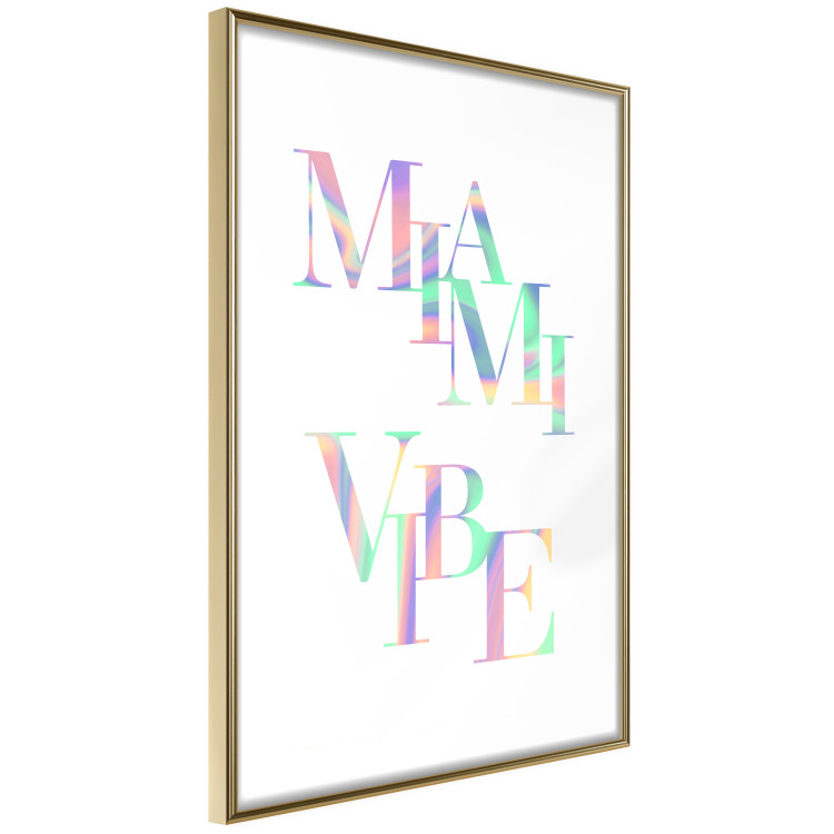 Wall Poster Miami Vibe - Holographic Lettering in Pastel-Rainbow Colors 144350 additionalImage 21