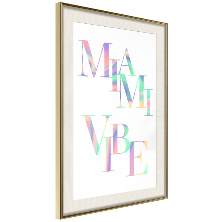 Wall Poster Miami Vibe - Holographic Lettering in Pastel-Rainbow Colors 144350 additionalImage 11
