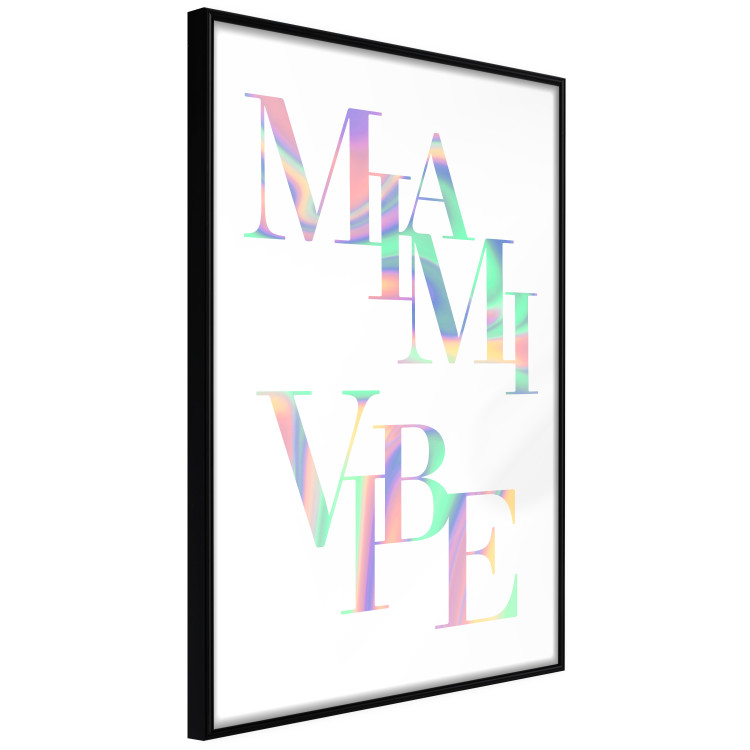 Wall Poster Miami Vibe - Holographic Lettering in Pastel-Rainbow Colors 144350 additionalImage 6