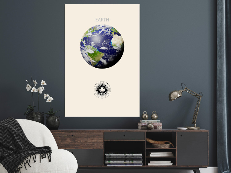 Wall Poster Earth - Green Planet and Abstract Composition With Solar System 146250 additionalImage 9
