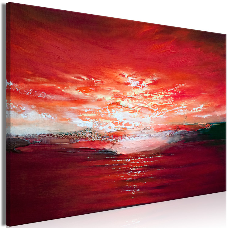 Canvas Print Sunset Over the Sea - Abstract Landscape Painted With Paints 147650 additionalImage 2