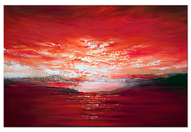 Canvas Print Sunset Over the Sea - Abstract Landscape Painted With Paints 147650
