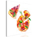 Canvas Art Print Pizza in Pieces - Hand-Painted Motif of Italian Cuisine 149850 additionalThumb 2