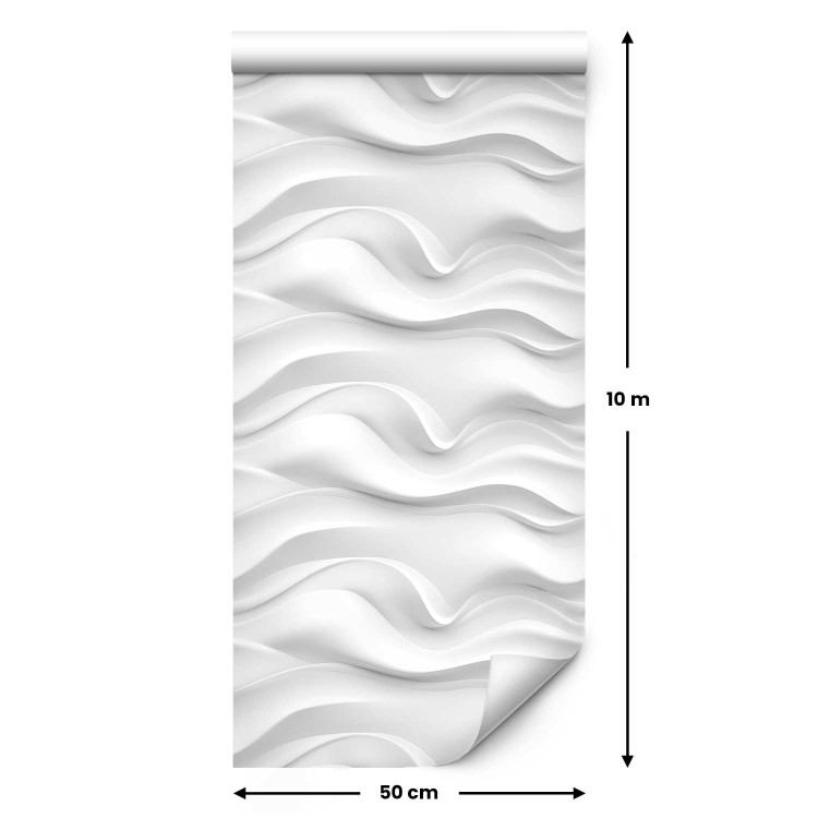Modern Wallpaper Wavy Pattern - White Spatial Repeating Waves 150050 additionalImage 2