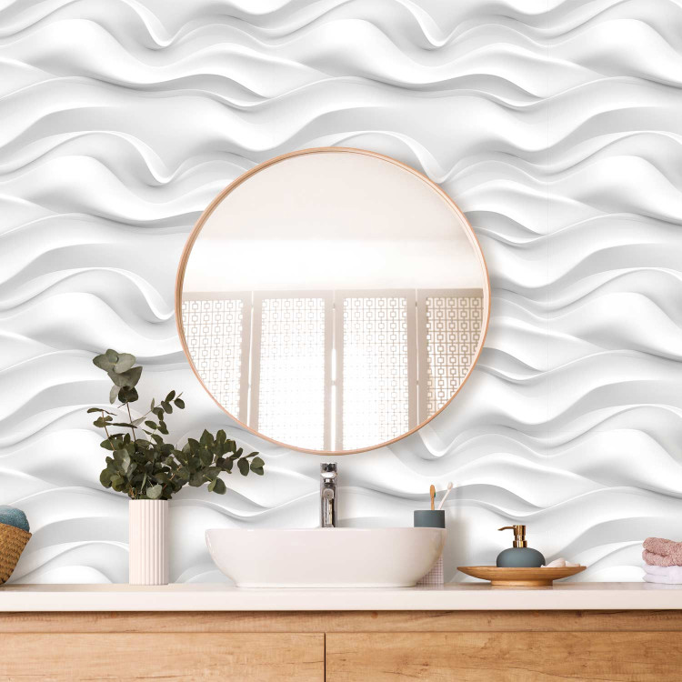Modern Wallpaper Wavy Pattern - White Spatial Repeating Waves 150050 additionalImage 10
