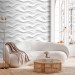 Modern Wallpaper Wavy Pattern - White Spatial Repeating Waves 150050