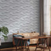 Modern Wallpaper Wavy Pattern - White Spatial Repeating Waves 150050 additionalThumb 5