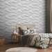 Modern Wallpaper Wavy Pattern - White Spatial Repeating Waves 150050 additionalThumb 4