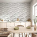 Modern Wallpaper Wavy Pattern - White Spatial Repeating Waves 150050 additionalThumb 8