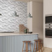 Modern Wallpaper Wavy Pattern - White Spatial Repeating Waves 150050 additionalThumb 9