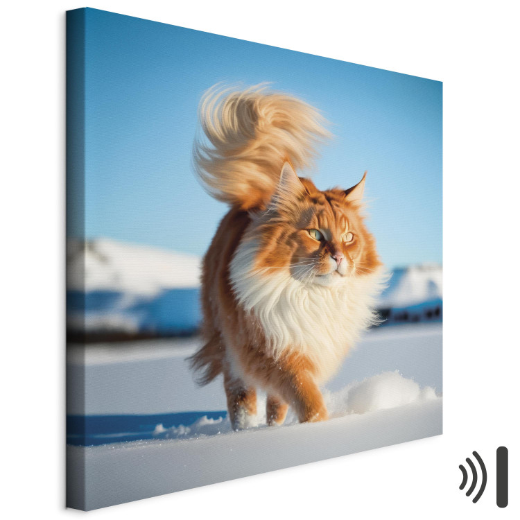 Canvas AI Norwegian Forest Cat - Long Haired Animal Walking on Snow - Square 150150 additionalImage 8