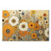 Canvas Art Print Orange Meadow - A Composition of Flowers in the Style of Klimt’s Paintings 151050