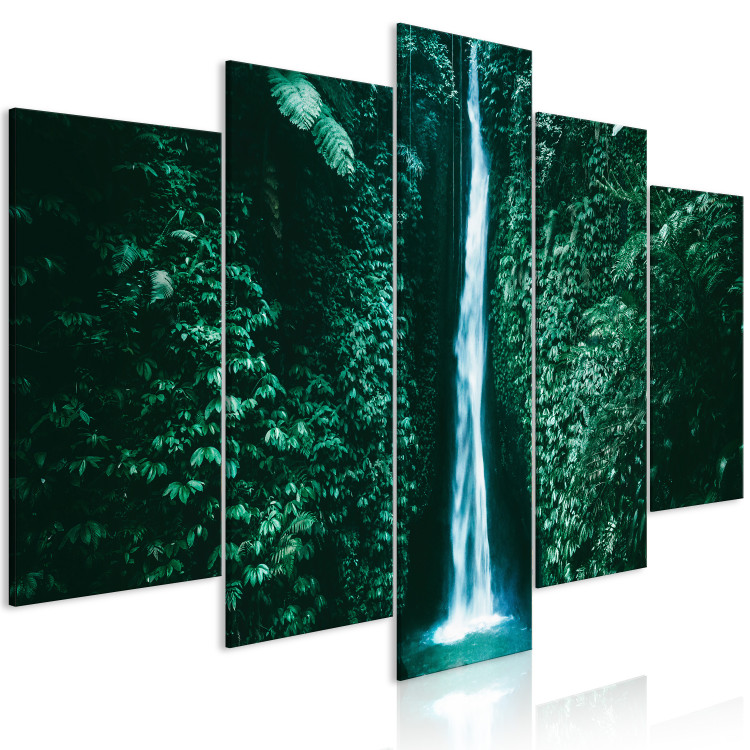 Canvas Art Print Exotic Waterfall - Mountain Stream in the Tropical Jungle 151850 additionalImage 2