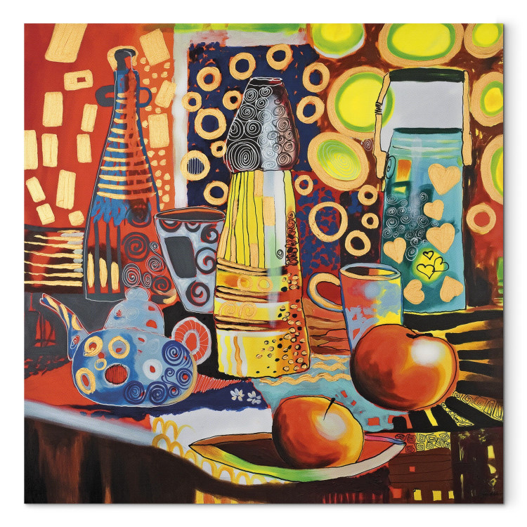 Canvas Power of Colour (1-piece) - Still life with colourful vessels 48450 additionalImage 7