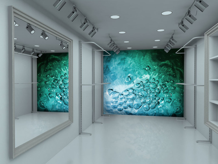 Photo Wallpaper Sea Water - Turquoise seascape with bubbles for the room 61050
