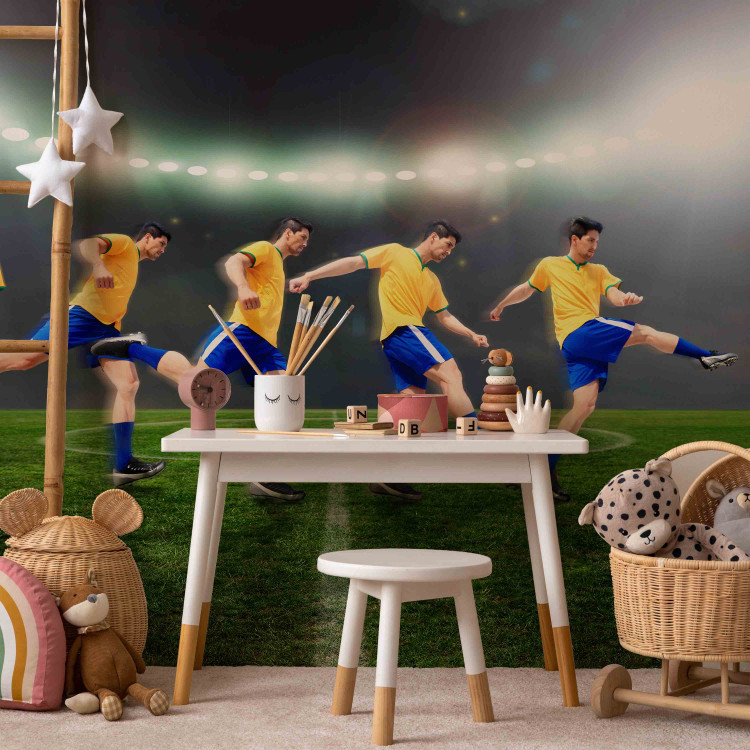 Wall Mural Goal - Brazilian soccer player kicking the ball for a teenager 61150 additionalImage 6
