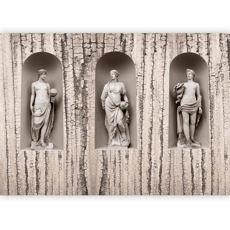 Wall Mural Ancient Greece - three statue figures on a background of white cracked wood 61950 additionalImage 5