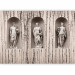 Wall Mural Ancient Greece - three statue figures on a background of white cracked wood 61950 additionalThumb 5