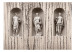 Wall Mural Ancient Greece - three statue figures on a background of white cracked wood 61950 additionalThumb 1