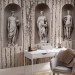 Wall Mural Ancient Greece - three statue figures on a background of white cracked wood 61950 additionalThumb 4