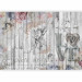 Wall Mural Postcard - composition with angels and flowers on a grey wooden background 64250 additionalThumb 5