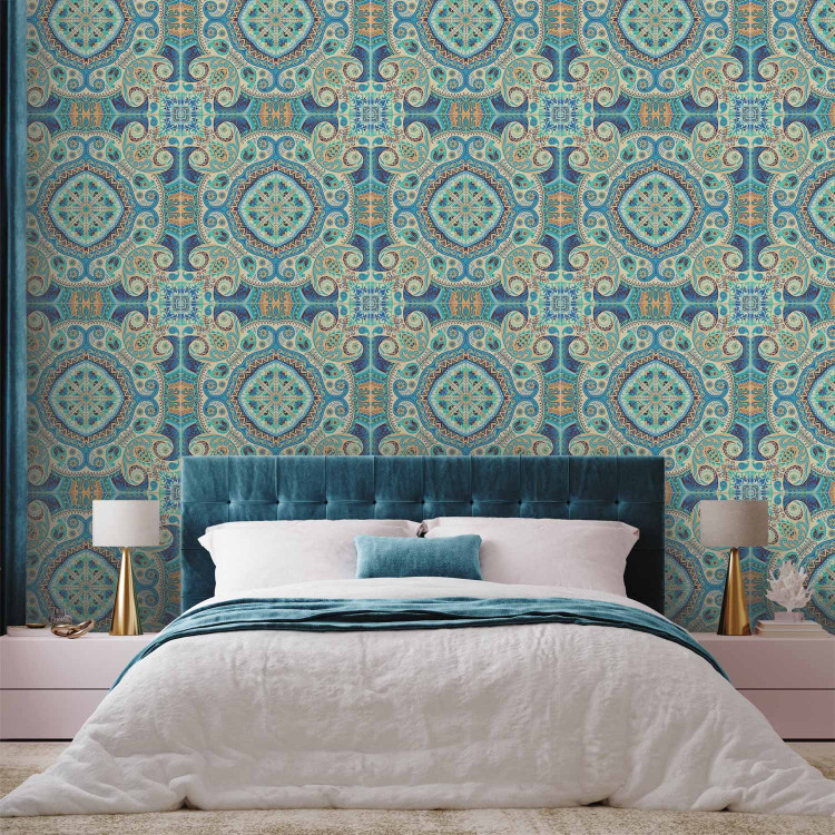 Modern Wallpaper Blue mosaic 89250 additionalImage 4