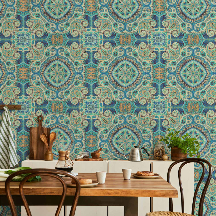 Modern Wallpaper Blue mosaic 89250 additionalImage 5